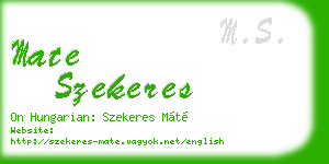 mate szekeres business card