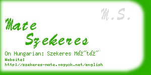 mate szekeres business card